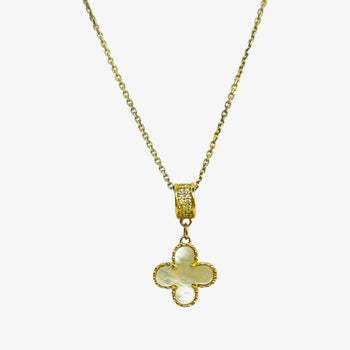 Necklace yellow gold 14k. Clover