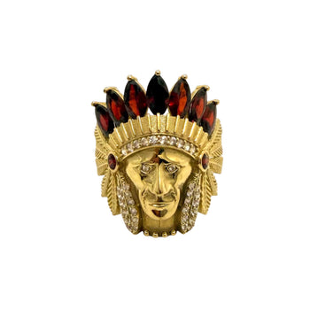 Ring 10K Solid Gold. Indian Tribal Chief