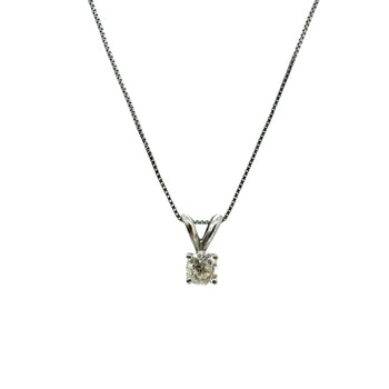 Necklace 14k solid gold. Solitaire Lab-Grown Diamond