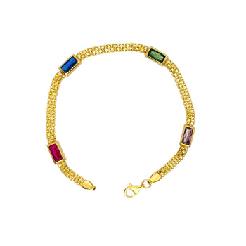 Bracelet yellow gold 14k. Stones