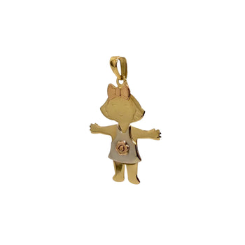 Pendant 14k Solid Gold. Girl