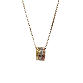 Necklace 14K Solid Gold. Tri color