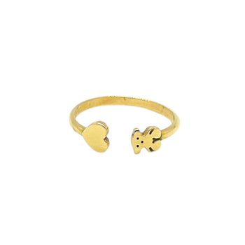 Ring Yellow Gold 18k. Bear and heart