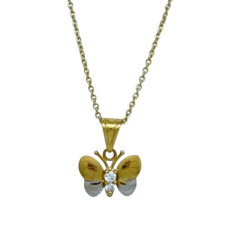 Necklace 14k Solid Gold. Butterfly