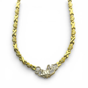 Necklace two-tone Gold 10k. Heart