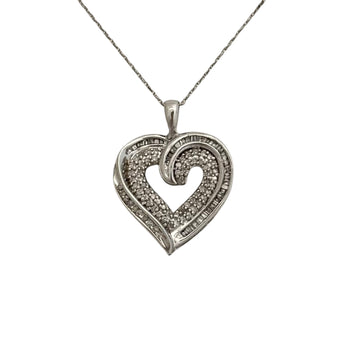 Necklace 10k Solid white gold. Heart