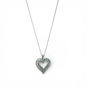 Necklace 10k White Gold. Heart