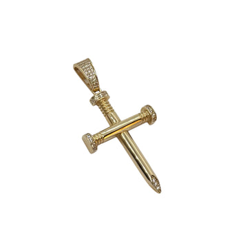 Pendant 14K Solid Gold. Crucifix Nail