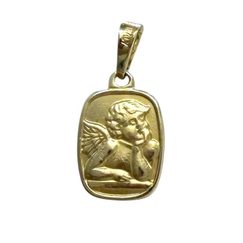 Pendant Solid Gold 14k. Guardian Angel