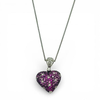 Necklace White Gold 18k. Heart