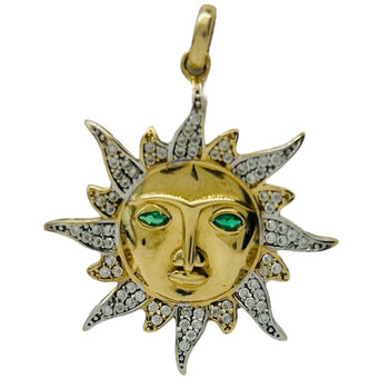 Pendant charm yellow gold 14k. Sun