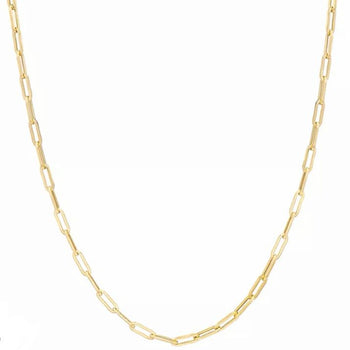 Chain 14K Solid Gold.  Paper clip Link