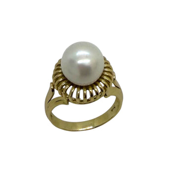 Ring 14K Solid Gold. Cultured Pearl