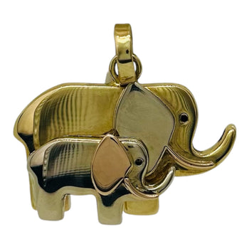 PENDANT CHARM GOLD 14KT TRI-COLORS ELEPHANT