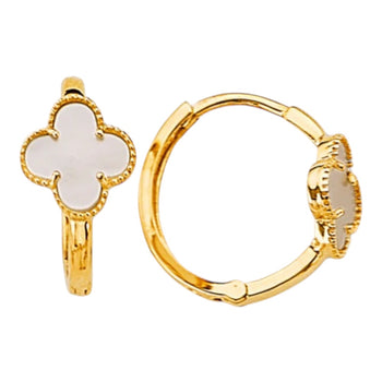 Earrings Yellow Gold 14k. Clover