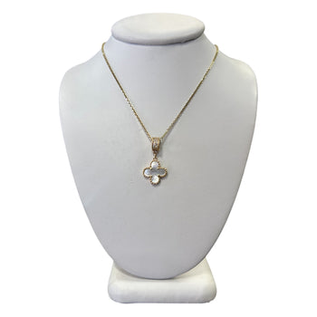Necklace yellow gold 14k. Clover