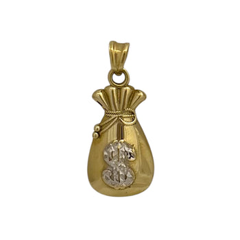 Pendant Charm Two-tone Gold 10k. Money Bag
