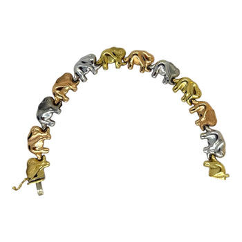 Bracelet Tri color 14k. Elephants