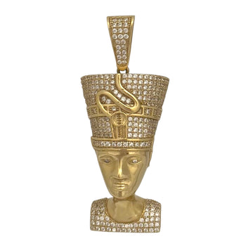 Pendant 14k solid gold. Nefertiti