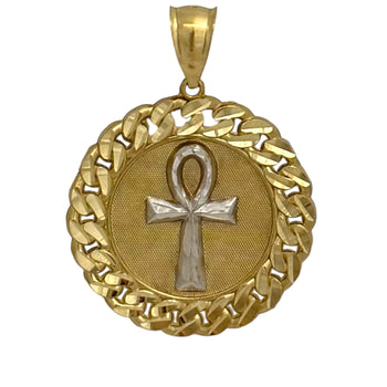 Pendant 10k Solid Gold. Medal Egyptian Cross