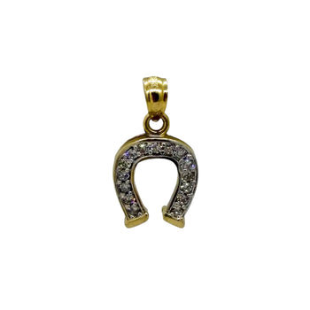 Pendant 14K Solid Gold.  Horseshoe