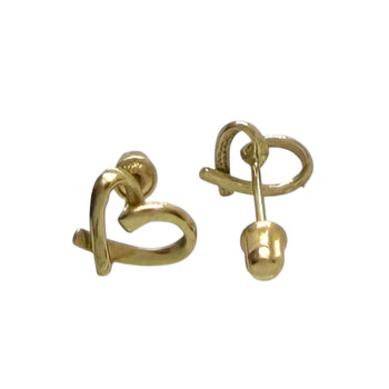 Stud Earrings With Screw 14K Solid Gold. Hearts