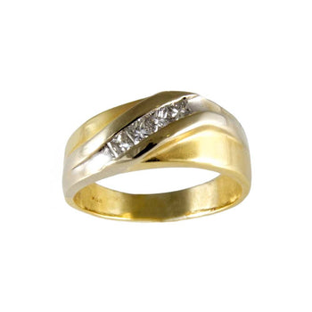 RING YELLOW GOLD 18KT WITH CUBIC ZIRCONIA