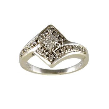 RING WHITE  GOLD 14KT WITH DIAMONDS