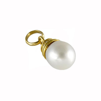 PENDANT CHARM YELLOW GOLD 18KT WITH PEARLS