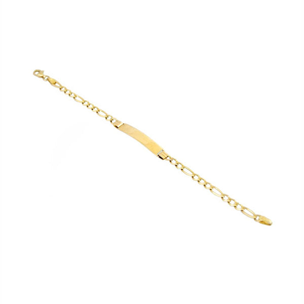 Gold Bracelet (1.53 gm), 14 KT Plain Yellow Gold Jewellery - Flowers Baby Nazaria Gold Bracelet for Baby. Length 5.5 inch.