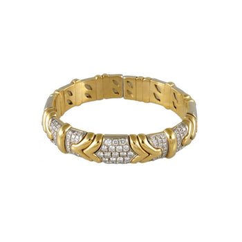 BRACELET GOLD 18KT TWO-COLORS WITH DIAMONDS
