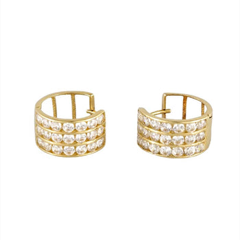 EARRINGS YELLOW GOLD 14KT WITH CUBIC ZIRCONIA