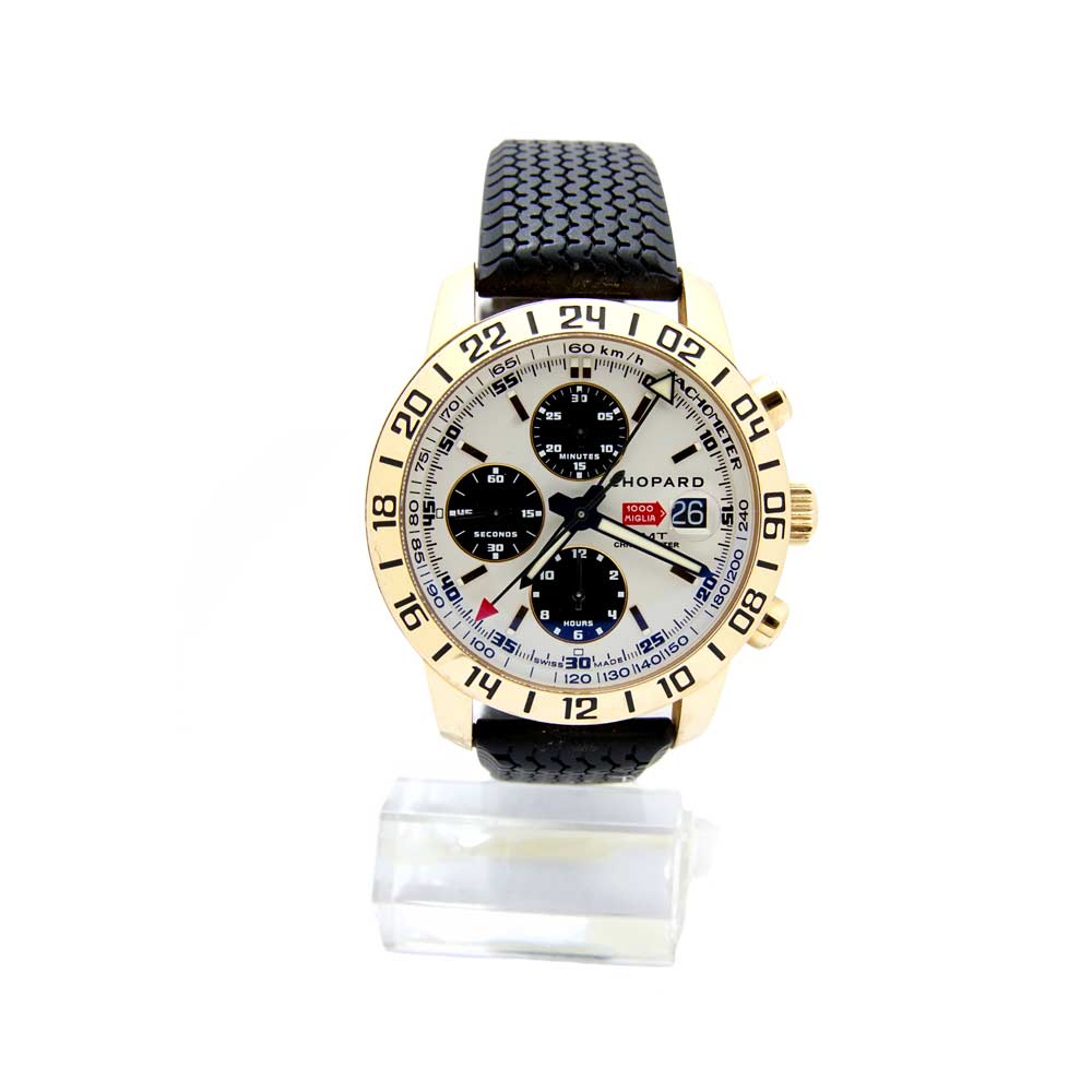 CHOPARD MODEL MILLE MIGLIA 16260 ROSE GOLD RUBBER STRAP