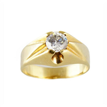 RING YELLOW GOLD WITH CUBIC ZIRCONIA