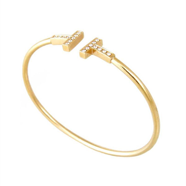 Gold Modern Screw Cuff Bracelet | BIJOUONE