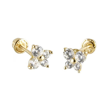 EARRINGS YELLOW GOLD 14KT WITH CUBIC ZIRCONIA